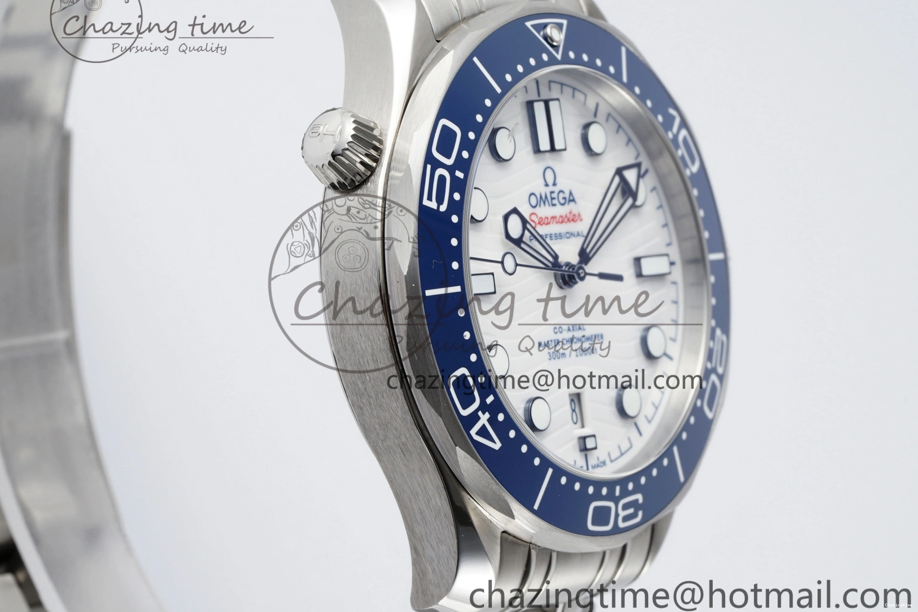 0428 Thermal Seamaster Diver 300M ZF 1:1 Best Edition Blue Ceramic White Dial on SS Bracelet A 7733